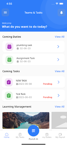 Android application Teams&Tasks screenshort