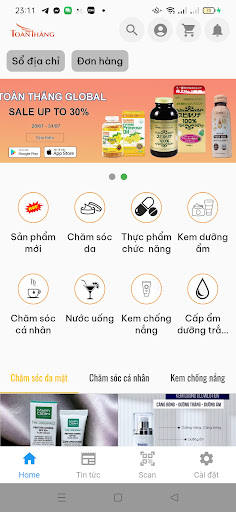 Android application Toàn Thắng Global screenshort