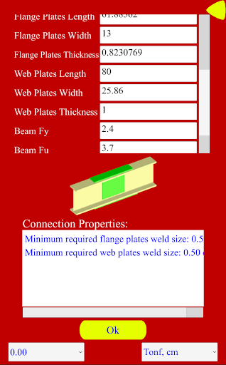 Android application Steel Connection Design screenshort