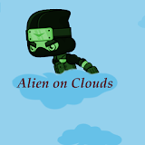 Alien on clouds icon
