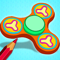 Fidget Spinner Paint by Number: Glitter Color Book