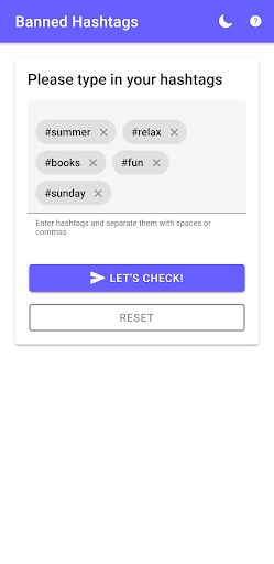 Banned Hashtags Screen 2