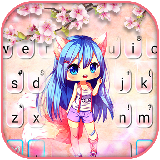 Pink Sakura Girl Keyboard Them logo