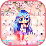 Pink Sakura Girl Keyboard Theme icon