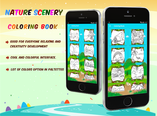 Nature Scenery Coloring Book