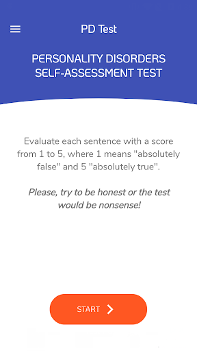 Android application PD Test - Personality Disorder screenshort