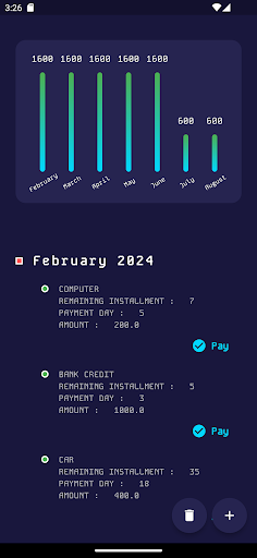 Android application Debt and Credit Tracker screenshort