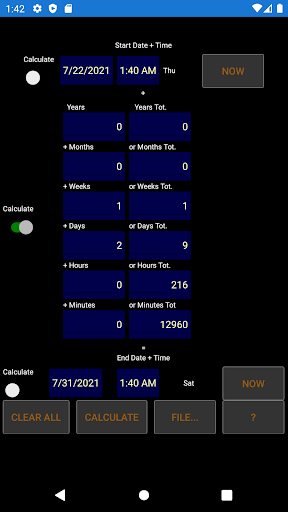 TimeDateCalculator Screen 3