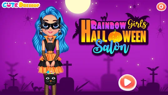 Rainbow Halloween Dollhouse