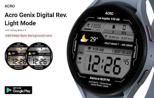 ACRO Genix Digi Rev watchface Screen 3