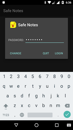Android application Safe Notes Pro screenshort