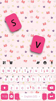 screenshot of SMS Pink Doodle Keyboard Backg