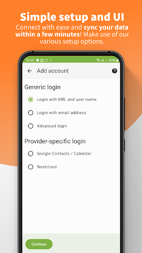 Screenshot of DAVx⁵ – CalDAV CardDAV WebDAV