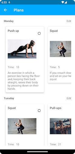 Gym Planner Screen 2