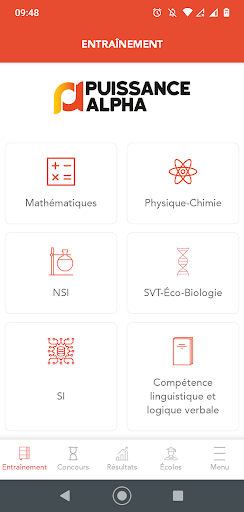 Android application Concours Puissance Alpha screenshort