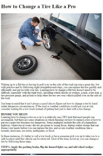 How to Change a Tire ekran görüntüsü