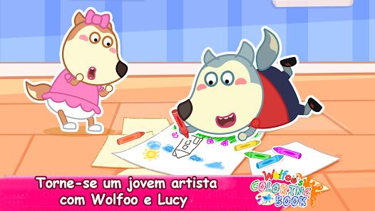 Wolfoo e Lucy para colorir