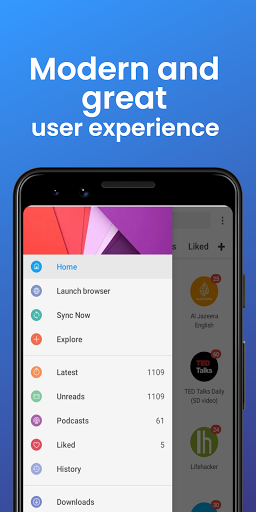 Android application RSS Reader : Feeds & Podcasts screenshort