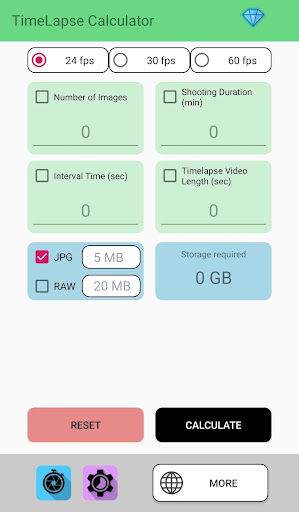 Android application TimeLapse Calculator screenshort
