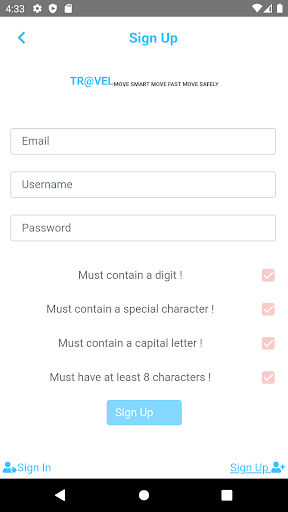 Android application Travel Post Services screenshort