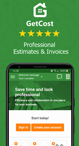 Android application Contractor Estimate & Invoice screenshort