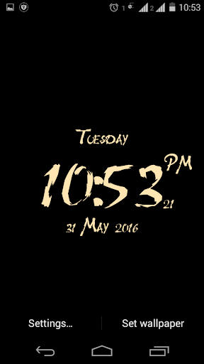 Brush Digital clock LWP Screen 3