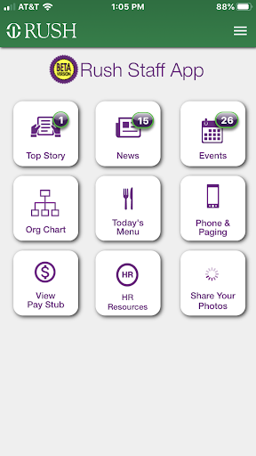 RUSH Staff App Screen 3