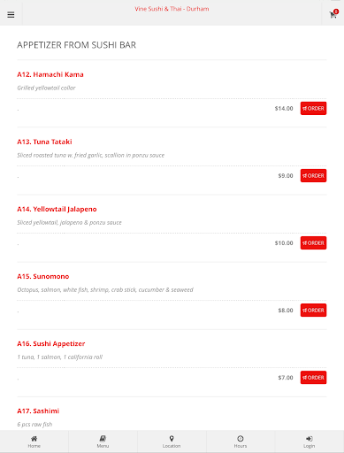 Vine Sushi and Thai - Durham