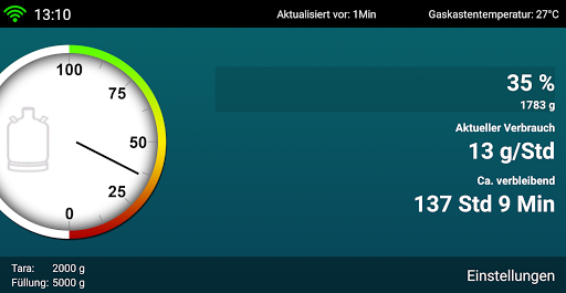 Android application LiquidLevel Gasfüllstandsanzei screenshort