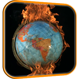 Imagen de icono Flaming Globe Live Wallpaper
