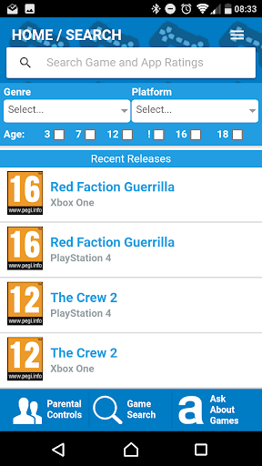 Android application PEGI Ratings screenshort