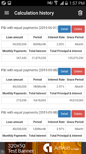 Loan Calculator Screen 2