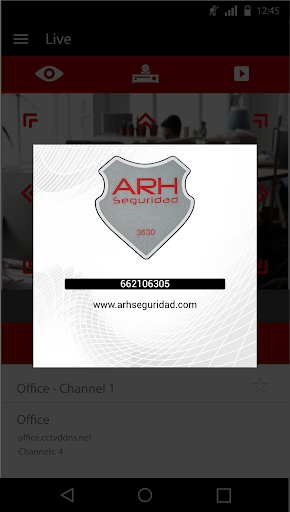 Android application ARH SEGURIDAD EasyView screenshort