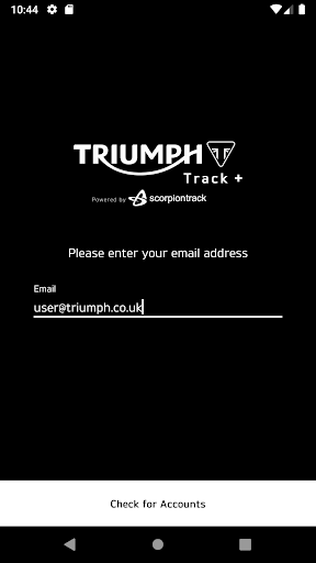 Android application Triumph Track+ screenshort