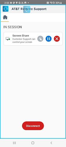 Screenshot of AT&T Remote Support