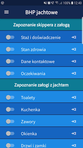 Android application BHP jachtowe screenshort