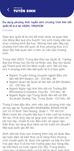 Android application USSH-VNUHCM screenshort