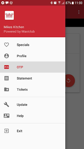 Android application Mike's Kitchen Loyalty App screenshort