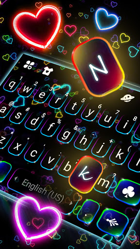 Neon Hearts Theme Screen 2