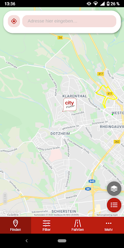 Android application cityFlitzer (book-n-drive) screenshort