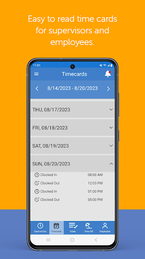 Screenshot of PayClock