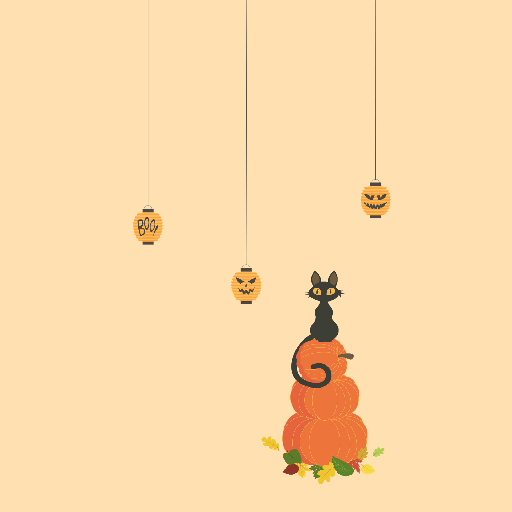 Cat On Pumpkins - Wallpaper logo
