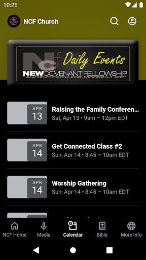 The NCF Church App Screen 3