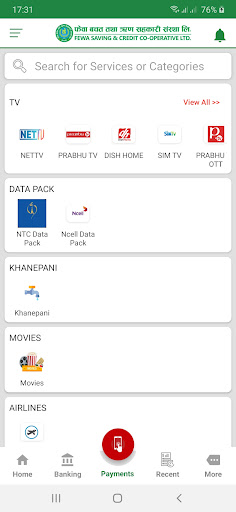 Fewa Smart Banking Screen 2