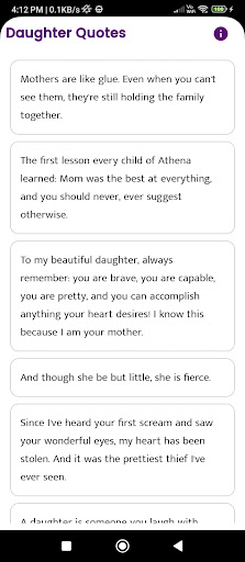 Android application Daughter Quotes and Sayings screenshort
