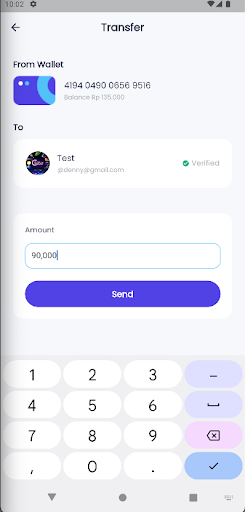 Android application Wallet SHA screenshort