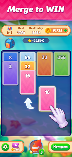 Android application X2 Solitaire Merge-2248 Puzzle screenshort