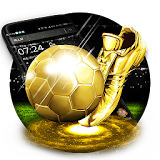 Thème 3D de football d'or icon