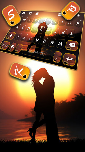 Sunset Couple Love Keyboard Ba Screen 2