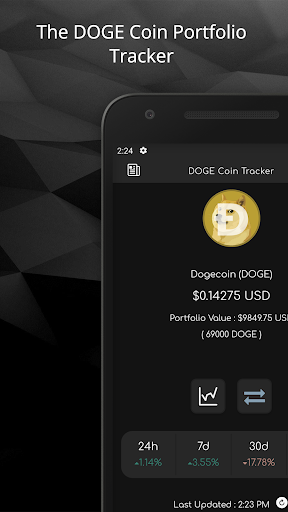 Android application My Doge Coin Tracker Portfolio screenshort